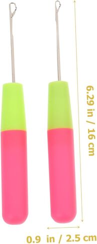 DOITOOL 7-Piece Crochet Hook Set for Dreadlocks and Hair Knitting Ergonomic Design Plastic and Wooden Handles for Hairdressing and DIY Craft Projects in Saudi Arabia