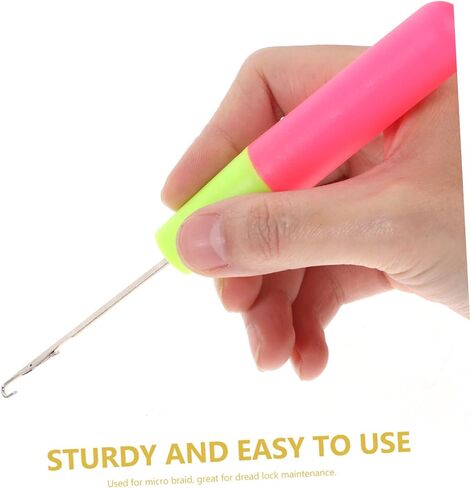 DOITOOL 7-Piece Crochet Hook Set for Dreadlocks and Hair Knitting Ergonomic Design Plastic and Wooden Handles for Hairdressing and DIY Craft Projects in Saudi Arabia