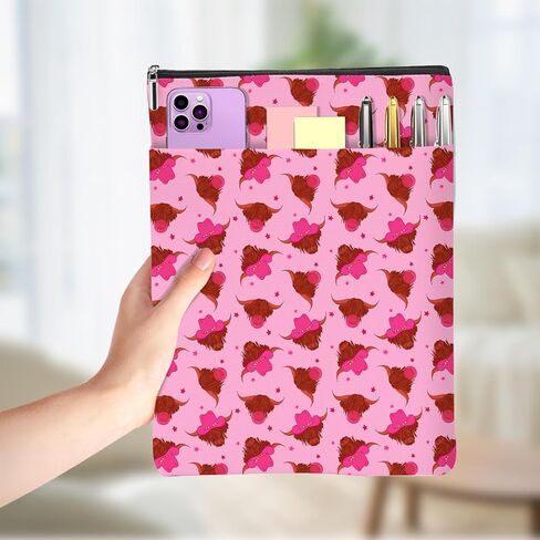Hat Cow Book Sleeve Books Cover Classic Book Pouch Protector with Zipper Christmas Birthday Bookish Accessories for Women Her Friends Librarian Books Lovers Gifts in Saudi Arabia