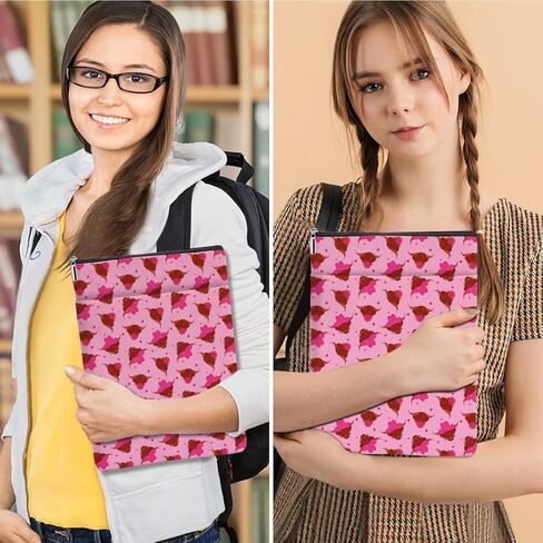 Hat Cow Book Sleeve Books Cover Classic Book Pouch Protector with Zipper Christmas Birthday Bookish Accessories for Women Her Friends Librarian Books Lovers Gifts in Saudi Arabia