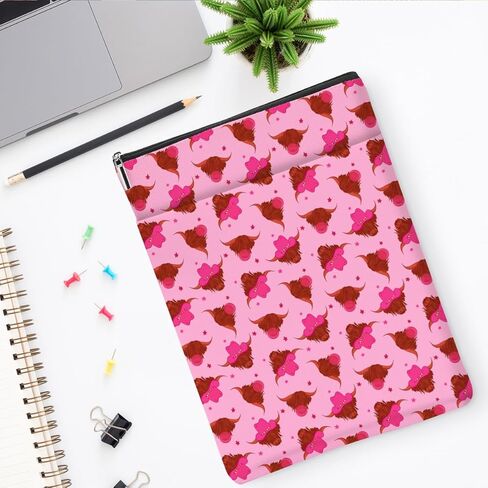 Hat Cow Book Sleeve Books Cover Classic Book Pouch Protector with Zipper Christmas Birthday Bookish Accessories for Women Her Friends Librarian Books Lovers Gifts in Saudi Arabia