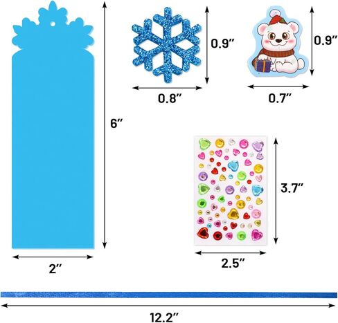 Fancy Land Christmas Craft Kits Winter Snowflake Bookmark Craft Kits for Kids DIY Christmas Foam Stickers Arts and Crafts for Holiday Activity Supplies 24 Sets in Saudi Arabia
