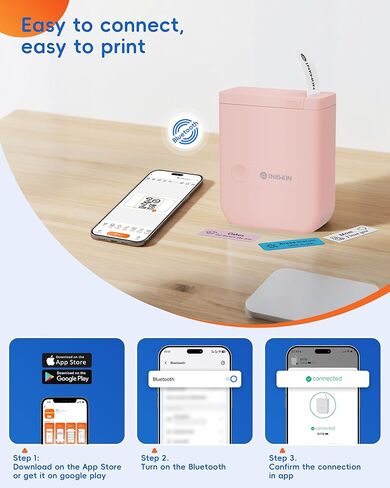 D110 Label Maker Machine with Tape, Bluetooth Mini Label Maker with Various Templates, Wireless Portable Small Label Printer for Home, Office, School, White in Saudi Arabia