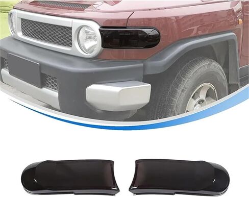 غطاء تزيين مصباح الضباب الأمامي للسيارة متوافق مع Toyota FJ Cruiser 2007-2021 غطاء حماية ضوء السيارة باللون الأسود الدخاني والإكسسوارات الخارجية in Saudi Arabia