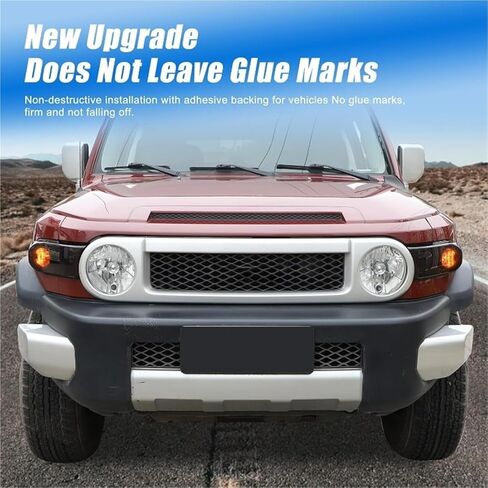 غطاء تزيين مصباح الضباب الأمامي للسيارة متوافق مع Toyota FJ Cruiser 2007-2021 غطاء حماية ضوء السيارة باللون الأسود الدخاني والإكسسوارات الخارجية in Saudi Arabia