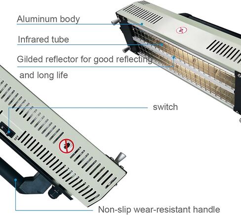 Hand-held Infrared Paint Curing Lamp, 2000W Automotive Spray & Bodywork Repair Heater for Quick Drying, Curing Area 0.6m2 x 0.38m2, Efficient Paint Drying Solution, 2000w in Saudi Arabia