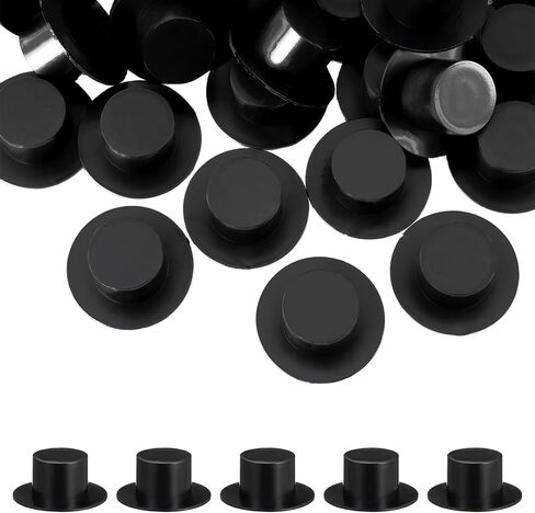 Zerodeko 50pcs Mini Black Plastic Clown Hats, DIY Christmas Decoration, 1.61 x 1.61 x 0.74 Inch, for Crafts in Saudi Arabia