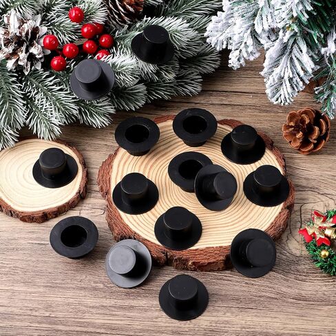 Zerodeko 50pcs Mini Black Plastic Clown Hats, DIY Christmas Decoration, 1.61 x 1.61 x 0.74 Inch, for Crafts in Saudi Arabia