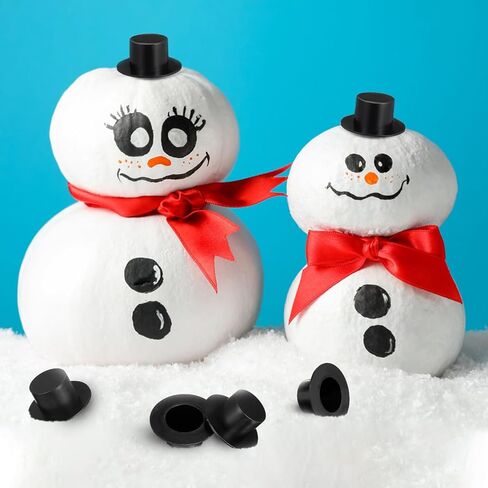 Zerodeko 50pcs Mini Black Plastic Clown Hats, DIY Christmas Decoration, 1.61 x 1.61 x 0.74 Inch, for Crafts in Saudi Arabia