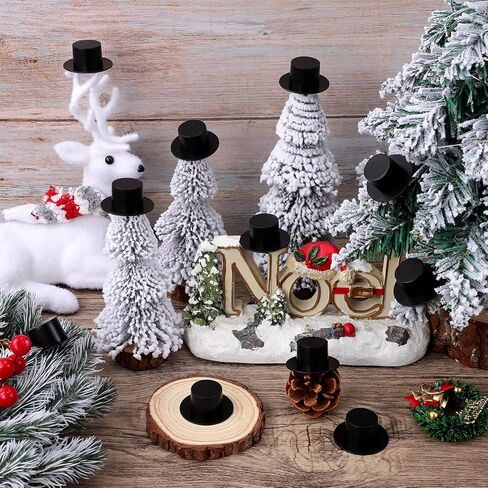 Zerodeko 50pcs Mini Black Plastic Clown Hats, DIY Christmas Decoration, 1.61 x 1.61 x 0.74 Inch, for Crafts in Saudi Arabia