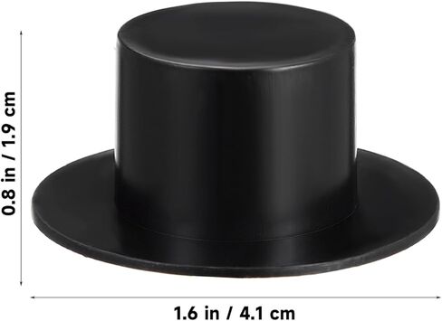 Zerodeko 50pcs Mini Black Plastic Clown Hats, DIY Christmas Decoration, 1.61 x 1.61 x 0.74 Inch, for Crafts in Saudi Arabia