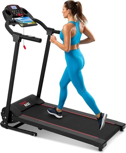 SereneLife Folding Treadmill - Foldable Home Fitness Equipment with LCD for Walking & Running - Cardio Exercise Machine - 12 Preset or Adjustable Programs - Bluetooth Connectivity in Kuwait