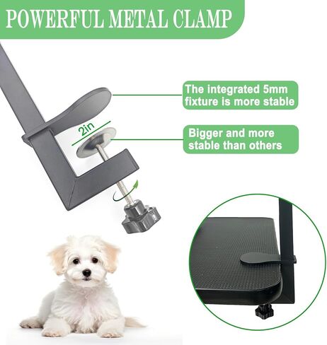 Wikdey Adjustable Dog Grooming Arm with Clamp,2 No Sit Haunch Holder&Loop Noose.20-35.5inches Height,Foldable Dog Grooming Table Arm for Small Dogs&Puppies,Arm for Grooming Tables in Kuwait