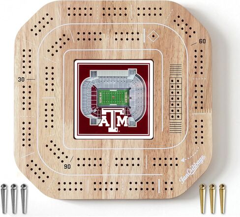YouTheFan NCAA Licensed Fan Cribbage Wood Board Game in Saudi Arabia