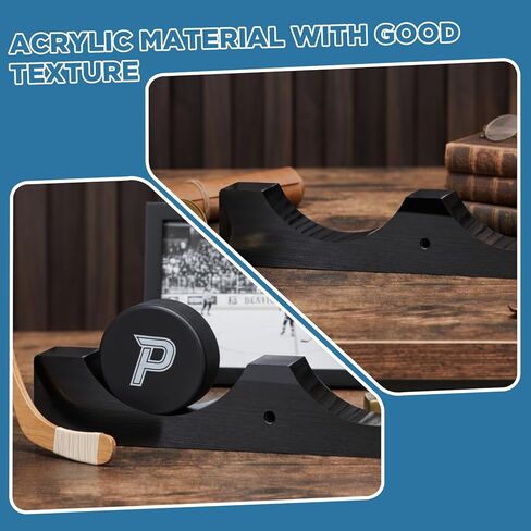 قطعتان من حافظة عرض قرص الهوكي على الحائط من الأكريليك الشفاف لحمل 6 كرات مع أخاديد ناعمة لتزيين غرفة المعيشة، 21.75 × 1.5 × 1 بوصة in Kuwait