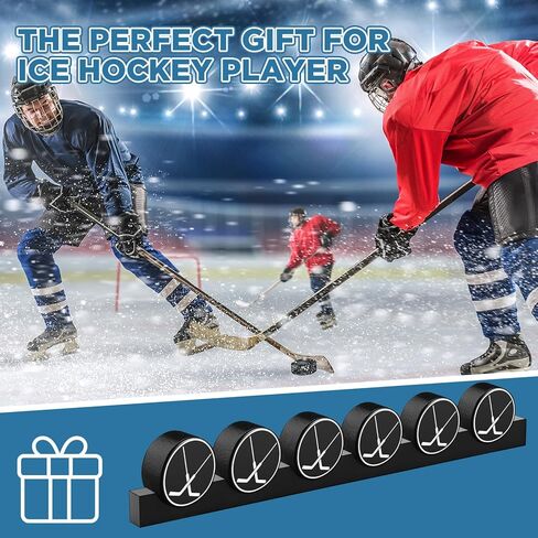 قطعتان من حافظة عرض قرص الهوكي على الحائط من الأكريليك الشفاف لحمل 6 كرات مع أخاديد ناعمة لتزيين غرفة المعيشة، 21.75 × 1.5 × 1 بوصة in Kuwait