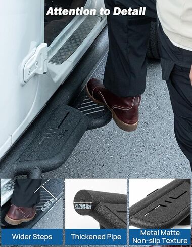 لوحات الجري JOYTUTUS بخطوات جانبية لسيارة Wrangler JL 4-Door 2018-2026 | سعة 500 رطل | OEM صالح | خطوات مزخرفة مضادة للانزلاق in Kuwait