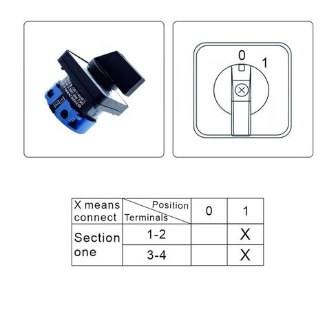 Universal Rotary Cam Changeover Switch LW28-20 Electric Transfer Switch 2/3/4 Position 4/8/12 Terminals 500V 20A(Section Three 0123) in Saudi Arabia