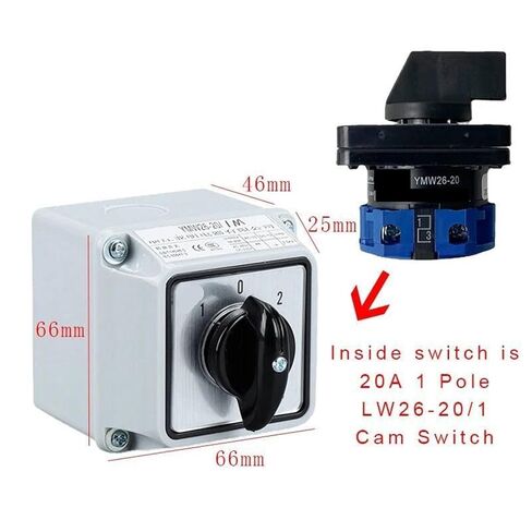 YMW26-20/1M مقاوم للماء IP65 دائرة التحكم في تبديل الكاميرا الدوارة 690 فولت 20 أمبير 1 قطب مع صندوق حماية LW26 LW28 LW39B(01) in Saudi Arabia