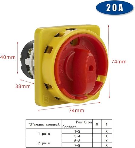 20/25/32/50/75/125A Two Poles Rotary Cam Switch YMZ12 Series Padlock Power Cut Off Motor Control(25A) in Saudi Arabia