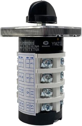 مقبض دوار 6 موضع 0-6 YMZ12-20/4 مفتاح كامة التحويل الكهربائي اليدوي العالمي 20A 690V 4 قسم in Saudi Arabia