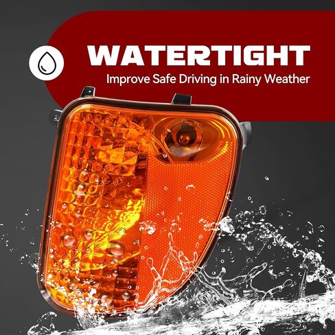 HECASA Front Left Corner Light w/Bulb Compatible with Mack CV713 Truck Side Marker Turn Signal Lamp Amber Lens - Driver Side in Saudi Arabia
