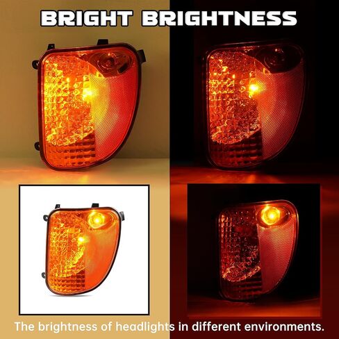 HECASA Front Left Corner Light w/Bulb Compatible with Mack CV713 Truck Side Marker Turn Signal Lamp Amber Lens - Driver Side in Saudi Arabia