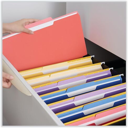 Universal UNV15303 1/3-Cut Tabs Interior File Folders - Legal Size, Red (100/Box) in Saudi Arabia
