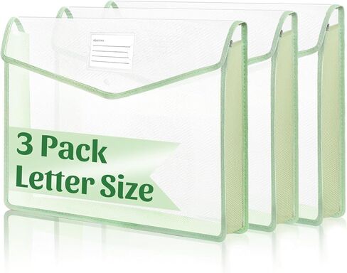 3 Pieces 11 x 17 inch Expandable Tabloid Size Documents Folder with Snap Closure Black Horizontal Large Clear Organizer Storage with Label Plastic Envelopes Expanding File Folder for Plots Charts in Kuwait
