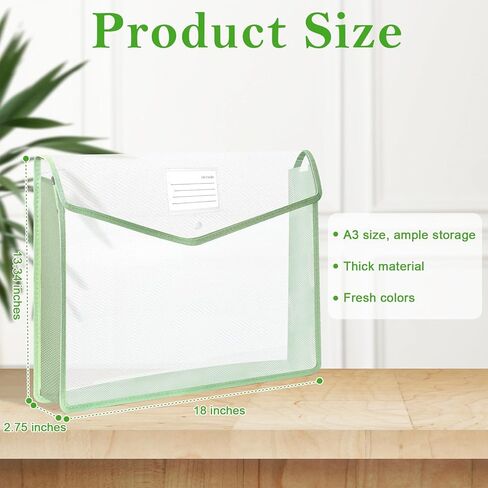 3 Pieces 11 x 17 inch Expandable Tabloid Size Documents Folder with Snap Closure Black Horizontal Large Clear Organizer Storage with Label Plastic Envelopes Expanding File Folder for Plots Charts in Kuwait