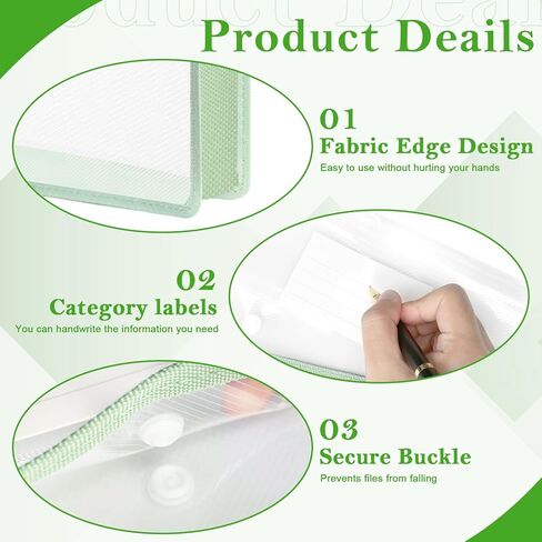 3 Pieces 11 x 17 inch Expandable Tabloid Size Documents Folder with Snap Closure Black Horizontal Large Clear Organizer Storage with Label Plastic Envelopes Expanding File Folder for Plots Charts in Kuwait