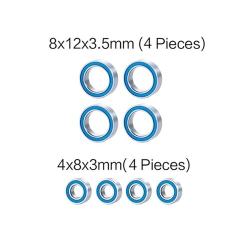 Compatible with Traxxas for E-Revo for Slash for Rally for Summit 1/16 RC Car Parts Accessories 8PCS Rubber Sealed Ball Bearing Kit RC Upgrade Spare in Saudi Arabia