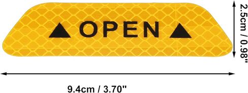 4pcs Yellow Car Door Reflective Sticker Open Warning Tape Safety Sign Decal Warning Mark Night Reflective for Auto Exterior Motorcycle Bike Universal in Saudi Arabia
