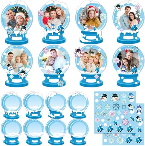 Dianelhall 24 Sets Christmas Picture Frame Craft Kit Xmas Wreath Photo Crafts Christmas Picture Frames Gift with Santa Stickers for Classroom Xmas Holiday Party Activities(Colorful Wreath) in Saudi Arabia