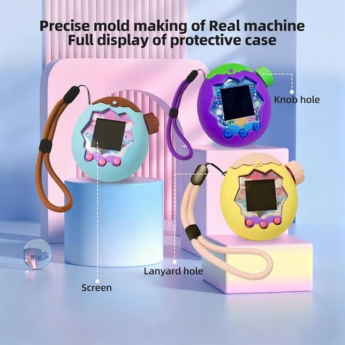غطاء سيليكون لـ Tamagotchi Paradise، حافظة لـ Tamagotchi Paradise، حافظة رفيعة واقية من السيليكون مع غطاء واقي شاشة الحبل لهدايا Tamagotchi ParadiseChristmas للأولاد والبنات in Kuwait