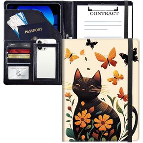 Professional Padfolio with Clipboard,Faux Leather Portfolio Folder for A4 Letter Size Paper,Business Organizer for Office,Resume & Meetings,Howling Wolf Moon-2 in Saudi Arabia