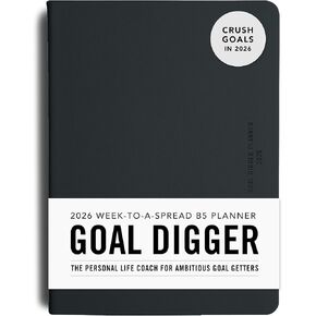MI GOALS Goal Digger مخطط أسبوعي 2026 | مجلة مؤرخة للامتنان والتقدم وتتبع العادة | تخطيط التوزيع الأسبوعي، B5 (التقدم على الكمال) in Kuwait