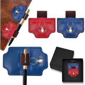 5PCS Personalized Magnetic Leather Bookmark Pen Holder - Deer Carved, Non-Slip Leather Magnetic Bookmark, Study/Office Reading Tool, Premium Gift for Book Lovers/Teachers/Students in Kuwait