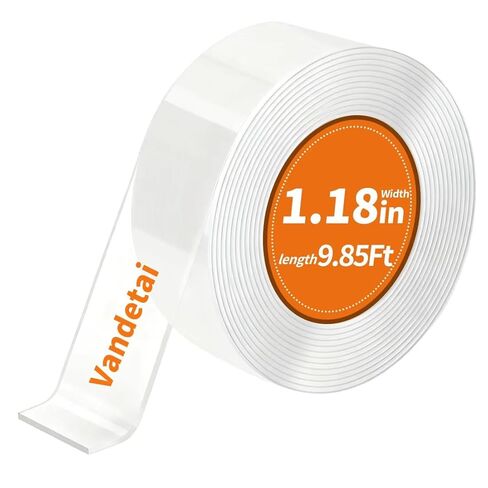 Double Sided Tape Heavy Duty Removable Nano Tape for Walls, Used for Carpet, Poster, Picture Hanging, Outdoor Multifunctional Mounting Tape (Clear, 1.18In x 9.85FT 1Pack) in Saudi Arabia