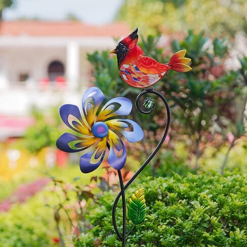 Wind Spinners Outdoor, Cardinal Wind Spinner, Kinetic Windmill with Metal Stake, Decorative Pinwheels for Lawn, Patio, Garden Decor in Saudi Arabia