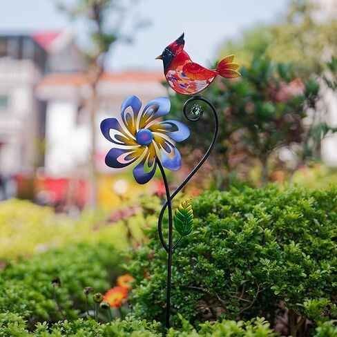 Wind Spinners Outdoor, Cardinal Wind Spinner, Kinetic Windmill with Metal Stake, Decorative Pinwheels for Lawn, Patio, Garden Decor in Saudi Arabia
