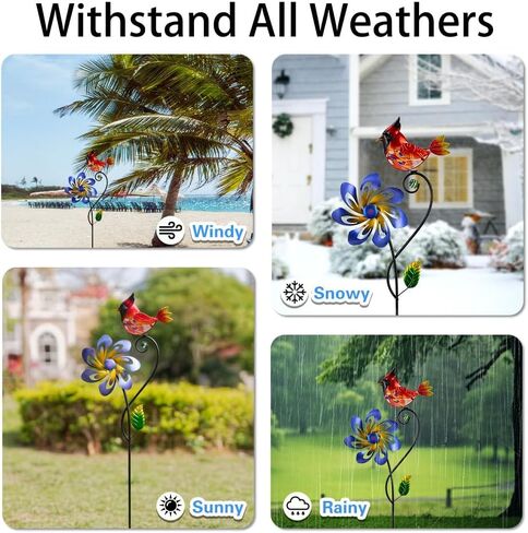 Wind Spinners Outdoor, Cardinal Wind Spinner, Kinetic Windmill with Metal Stake, Decorative Pinwheels for Lawn, Patio, Garden Decor in Saudi Arabia