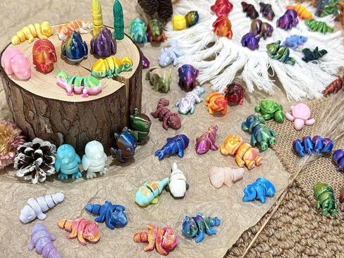 Christmas advent calendar,24PCS Mini 3D Printed Animal Figurines, Flexible Articulated Fidget Toys, Xmas Articulated Flexible Fidget Gifts for Kids Boys Girls Christmas Party Favors in Saudi Arabia
