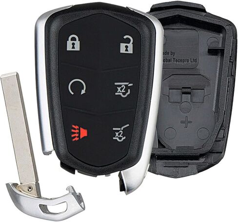 TOP-VIGOR Keyless Entry Remote Control Car Key Shell Case Replacement Compatible with Cadillac Escalade ESV 2015 2016 2017 2018 6 Button for HYQ2AB in Saudi Arabia