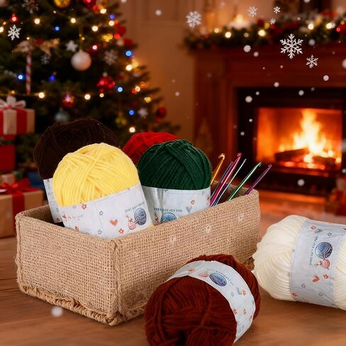 Yinsun 6 Skeins Yarn for Crocheting Knitting, Christmas Red Green Yarn for Christmas Crochet Crafts - 100% Acrylic, 50g in Saudi Arabia