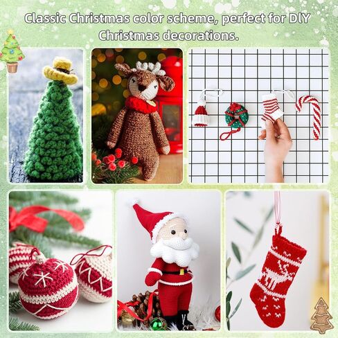 Yinsun 6 Skeins Yarn for Crocheting Knitting, Christmas Red Green Yarn for Christmas Crochet Crafts - 100% Acrylic, 50g in Saudi Arabia