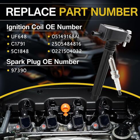 UF569 Ignition Coil Pack & 41109 Iridium Spark Plugs fit for GMC Acadia Canyon Terrain/Chevy Camaro Traverse Equinox/Buick Enclave/Cadillac CTS ATS SRX/Saturn Aura Outlook Coil Pack Sets of 6 in Kuwait