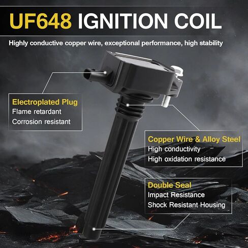 UF569 Ignition Coil Pack & 41109 Iridium Spark Plugs fit for GMC Acadia Canyon Terrain/Chevy Camaro Traverse Equinox/Buick Enclave/Cadillac CTS ATS SRX/Saturn Aura Outlook Coil Pack Sets of 6 in Kuwait