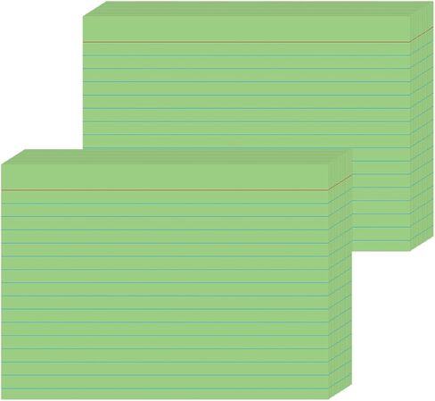 بطاقات فهرسة ملونة مقاس 5 × 7 بوصة - 50 حزمة من بطاقات فلاش مسطرة للطلاب والمكتب والمنزل، بطاقات ملاحظات دراسية متينة بخطوط in Kuwait