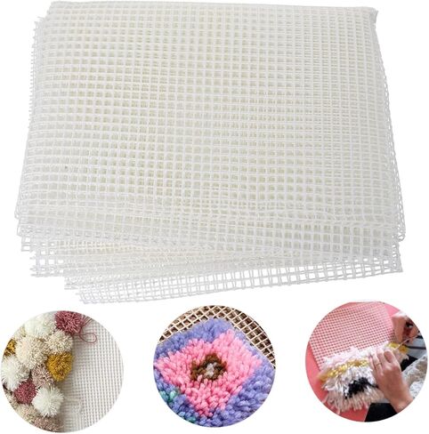 Uonlytech DIY Rug Hooking Mesh Sheet Canvas for Crafting Rugs Coasters and Pillows Easy to Cut for DIY Projects for Latch Hook Crafts in Saudi Arabia